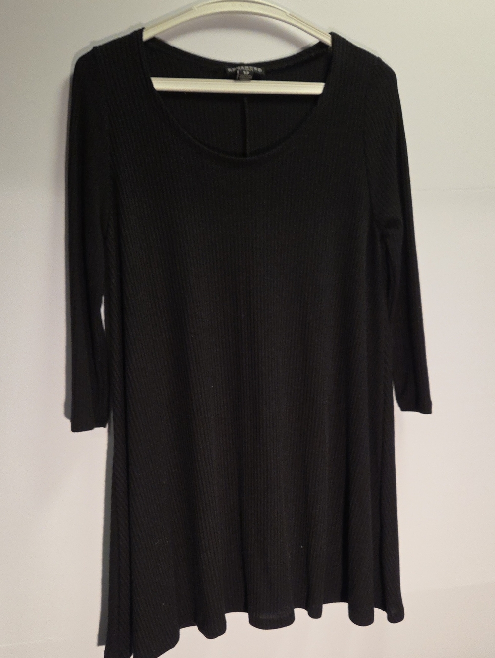 Revamped Black Ribbed Scoop Neck A-Line Dress Size S